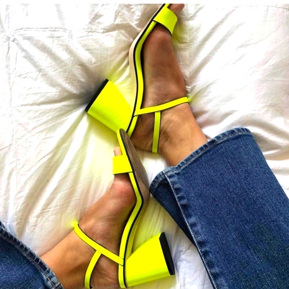 Free People Block Neon Heels
